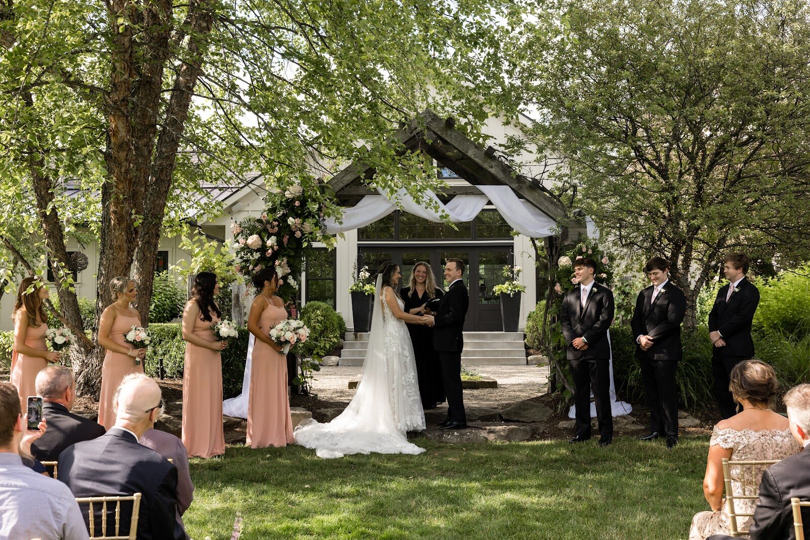 Garden pergola wedding ceremony